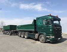 Scania dump truck R560 z przyczepą CMT - zestaw