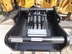 Oilquick - SW-Adapterplatte OQ 70/55 orig. 4 Leitungen - bestückt für ASG, AZ, SS (4 Leitungen) - ohne Bohrbild - SW-Identmaße:70-550-600-550-70 - Bagger: 18t-32t